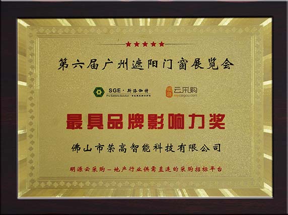 最具品牌影響力獎(jiǎng)